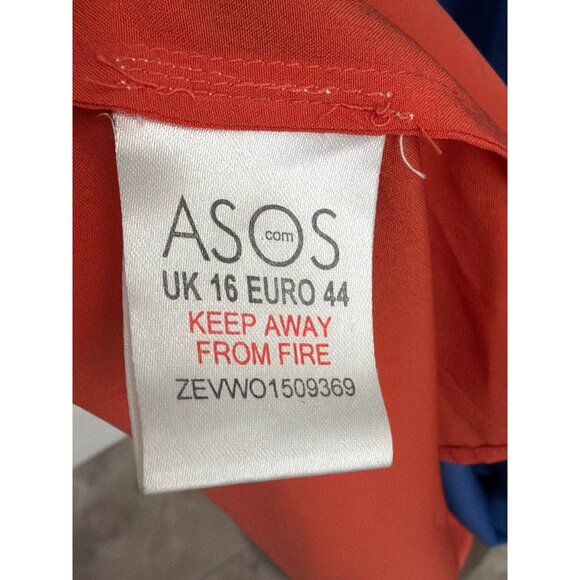 ASOS Women Spaghetti Strap Color Block Maxi Dress Size 16 - Picture 11 of 11